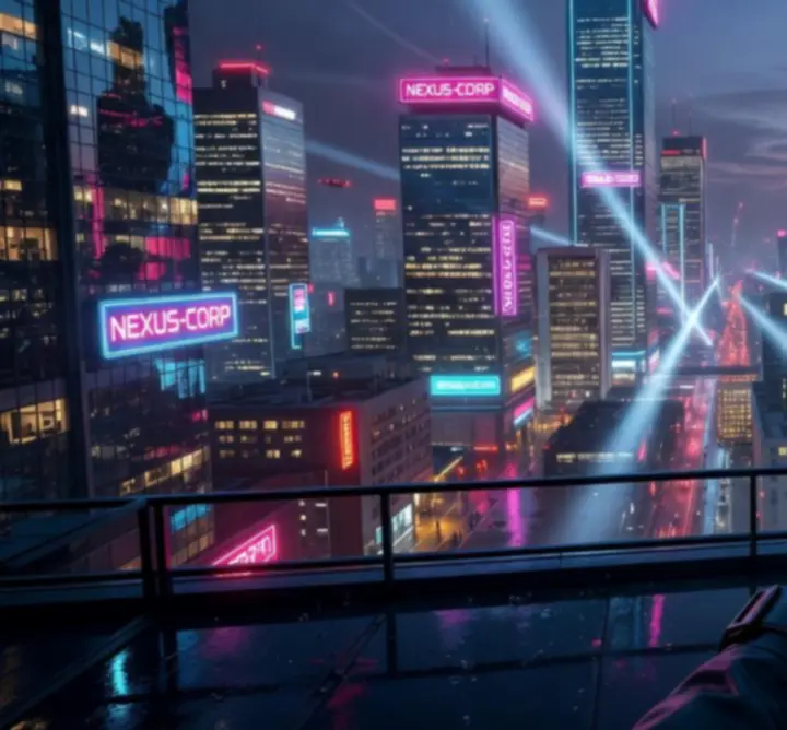 Sfeervolle GAMEBOOSTER-gameplayscene met futuristische interface